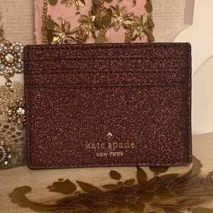Kate Spade Sparkling Card Holder - Burgundy